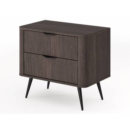 Szafka nocna z szufladami ryflowana listwa VIRGO dąb dunin + czarny